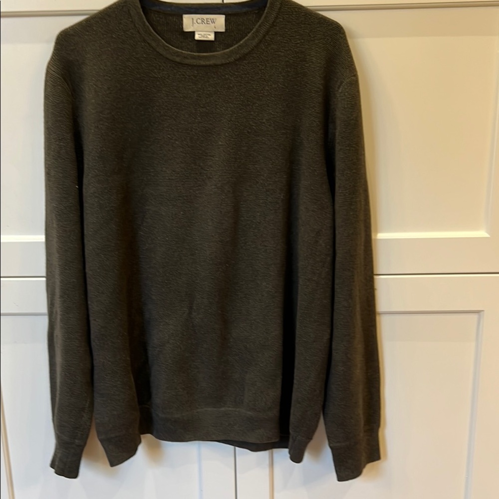 J. Crew Men's Green Sweater cotton large JCrew